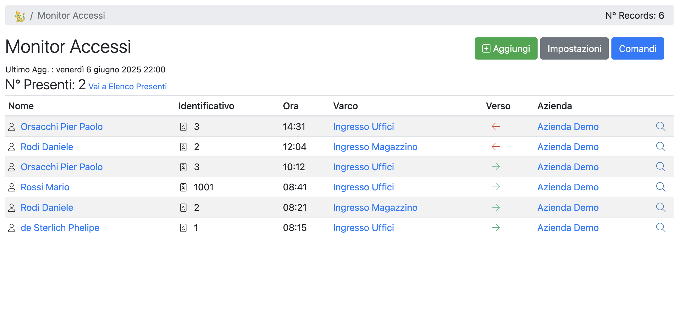 Screenshot Accessi